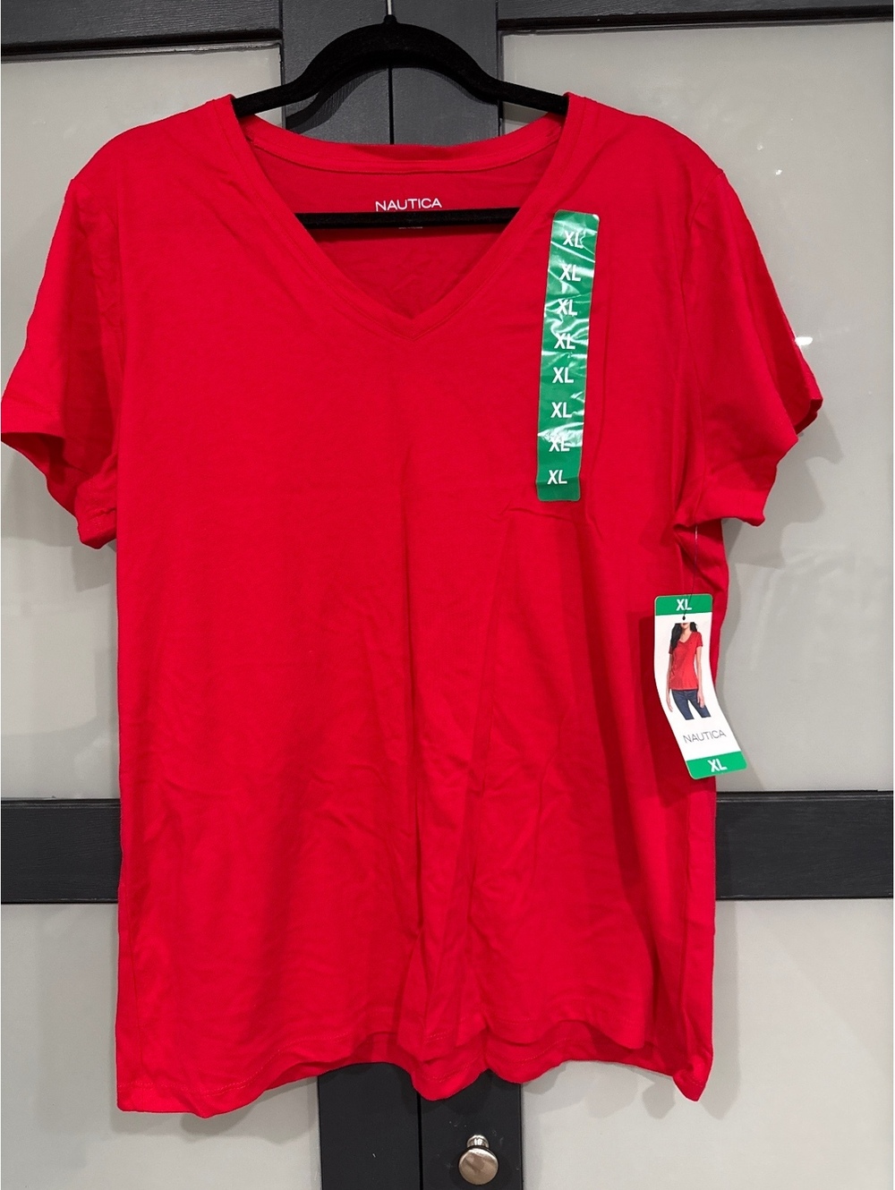 Nautica Red V-Neck T-Shirt